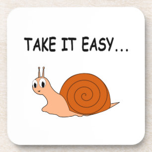 Take It Easy Cute Cartoon Snail Coaster