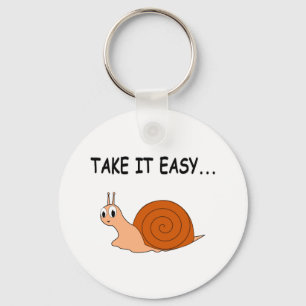 Take It Easy Cute Cartoon Snail Key Ring