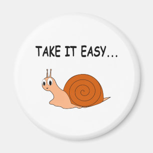 Take It Easy Cute Cartoon Snail Magnet