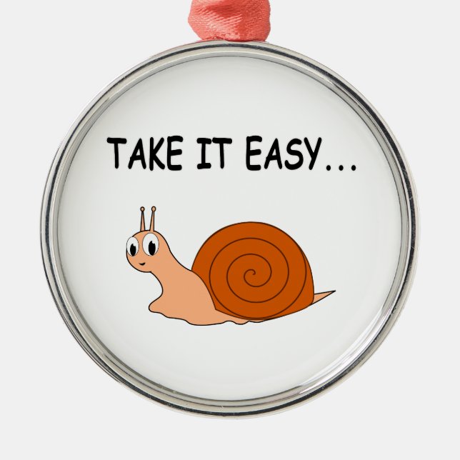 Take It Easy Cute Cartoon Snail Metal Tree Decoration (Front)