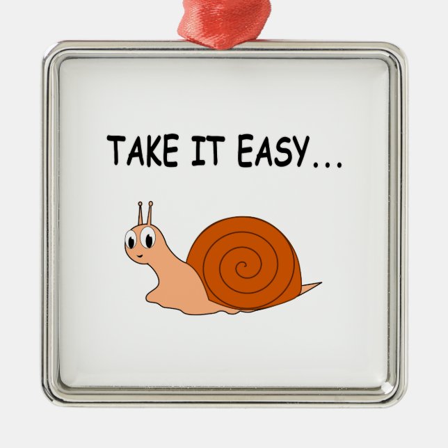 Take It Easy Cute Cartoon Snail Metal Tree Decoration (Front)