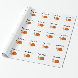 Take It Easy Cute Cartoon Snail Wrapping Paper