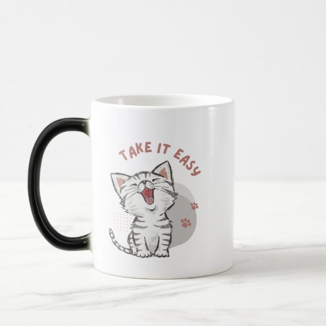 “TAKE IT EASY” Kitten Mug (Left)