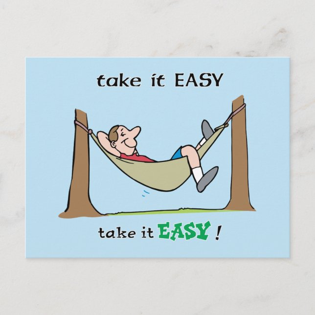 Take It Easy ~ Relaxing In A Hammock Postcard (Front)