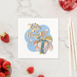 Take It Easy – Retro Psychedelic Mushroom Napkin