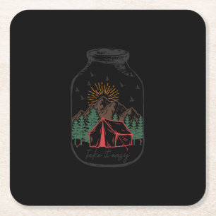 Take It Easy Square Paper Coaster