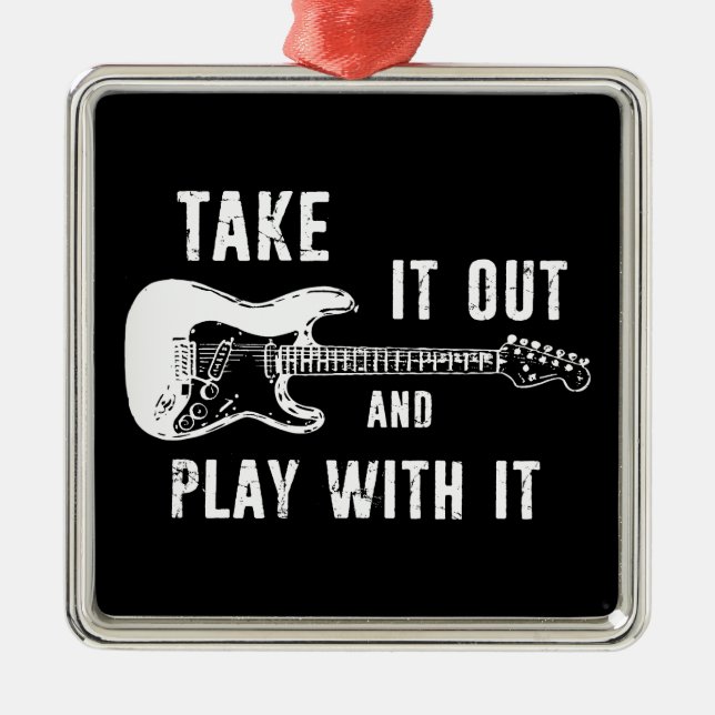 Take It Out And Play With It Guitar Metal Tree Decoration (Front)