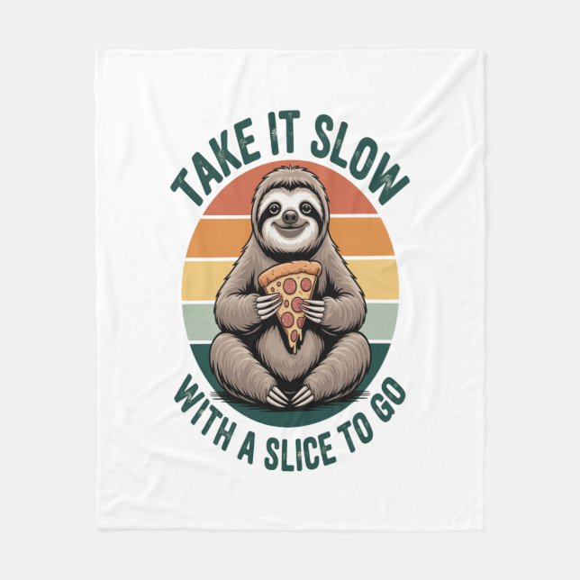Take It Slow with a Slice to Go Fleece Blanket (Front)