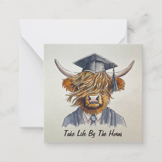 Take Life By the Horns Postcard Style Notecard (Front)