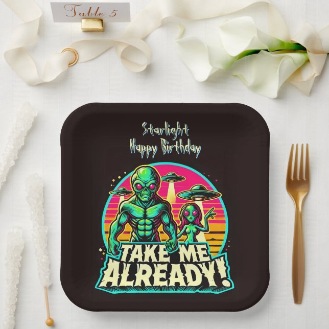 Take Me Already! UFO Adventures  Paper Plate (Wedding)