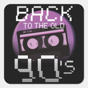 Take Me Back To The Nineties - 90s Cassette Square Sticker