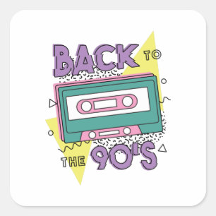 Take Me Back To The Nineties Cassette Square Sticker