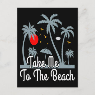 Take Me Beach Surfing Sunset Summer Escape Holiday Postcard