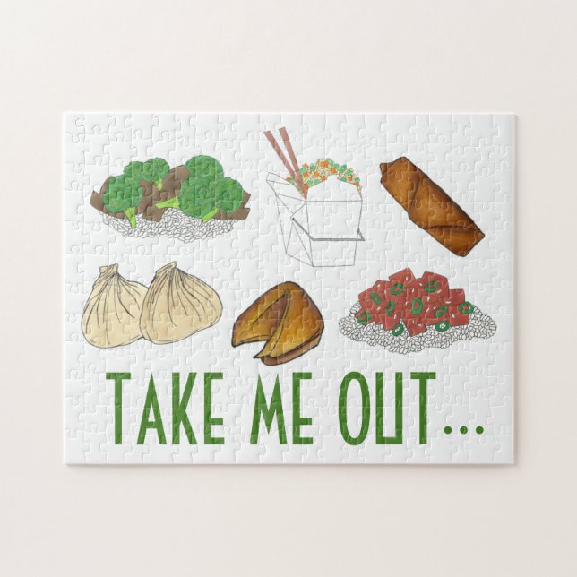 Take Me Out Chinese Food Takeout Takeaway Dishes Jigsaw Puzzle (Horizontal)
