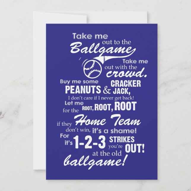 Take Me Out to the Ballgame Invitation (Front)