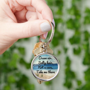 Take me to beach Button Keychain