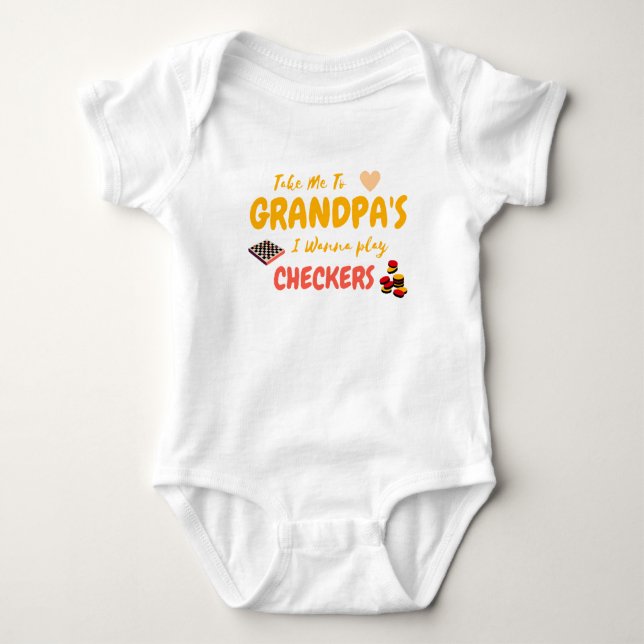 Take Me To Grandpa's Baby Bodysuit (Front)