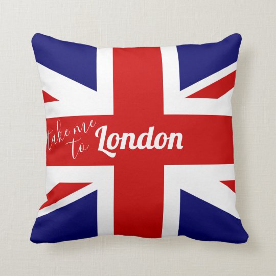 Take Me To London Uk Flag Union Jack Cushion Zazzle Co Uk