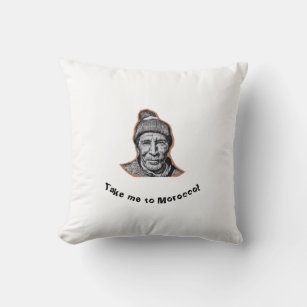 Take Me TO Morocco Old Man Wall Painting Marrakesh Cushion