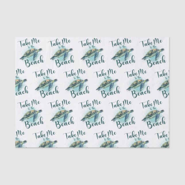 Take me to the Beach, Sea Turtle Tissue Paper (Front)