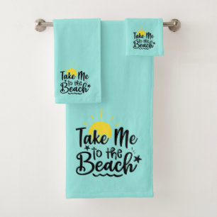 Take Me To The Beach Yellow Sunshine Bath Towel Set