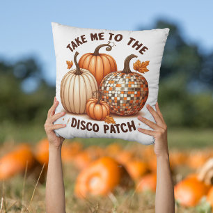 Take me to the Disco Patch fall pumpkins Cushion
