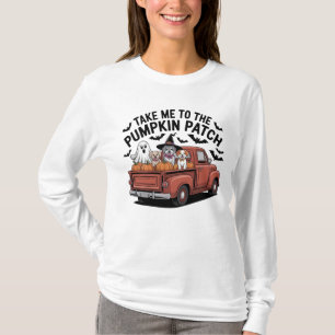 Take Me To The Pumpkin Patch Ghost Dogs Pickup T-Shirt