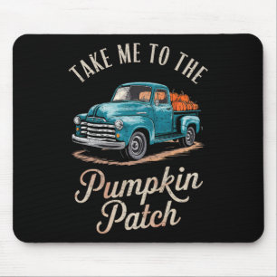 Take Me To The Pumpkin Patch Truck Autumn Fall Hal Mouse Mat