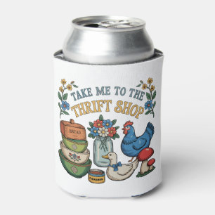 Take Me To The Thrift Shop Retro Vintage Thrifting Can Cooler