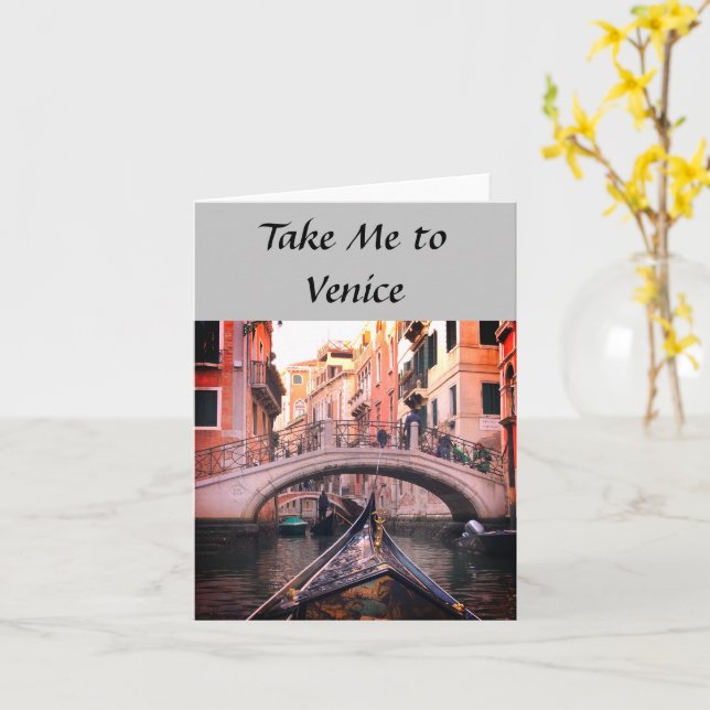 Take Me to Venice Greeting Card (Yellow Flower)