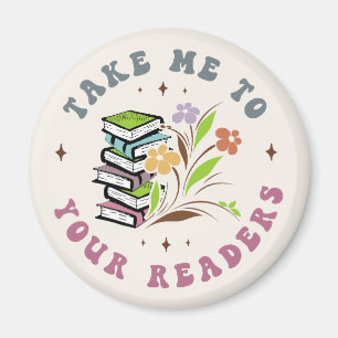 Take Me to Your Readers: Stack of Library Books Magnet