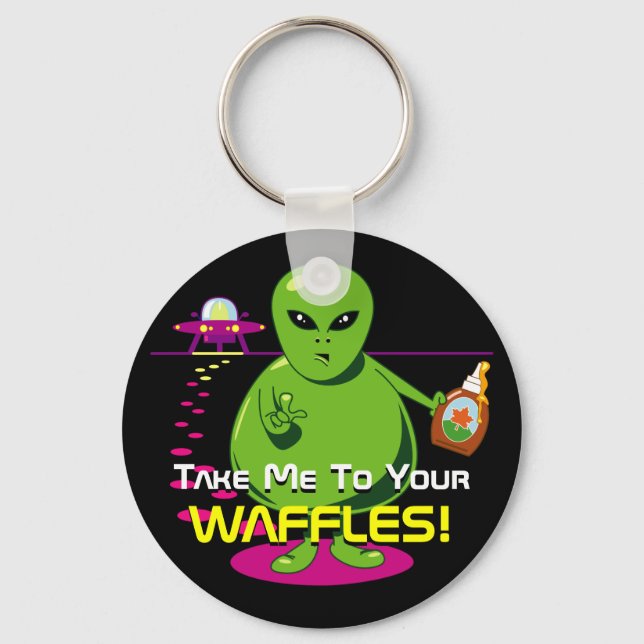 Take Me To Your Waffles! Key Ring (Front)