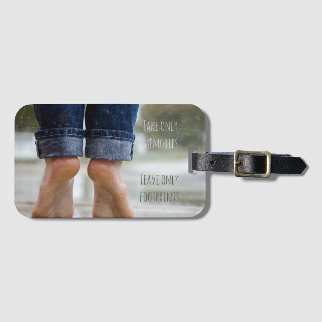Take Memories Leave Footprints Luggage Tag (Front Horizontal)