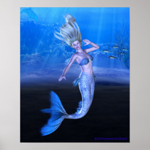 Take My Hand and Follow Your Heart Mermaid Art Poster