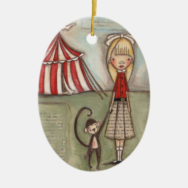 Take My Hand, Little Monkey - Ceramic Ornament (Front)