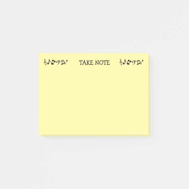 Take Note Yellow Music Post-it Notes (Front)
