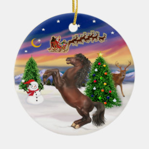 Take Off - Horse (brown) Ceramic Tree Decoration