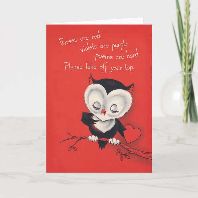 TAKE OFF YOUR TOP - funny Valentine card (Front)
