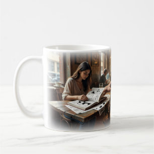 Take On Me Girl and Comic Hero Touch Poster Coffee Mug