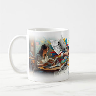 Take On Me Girl Reading Comic World Mug