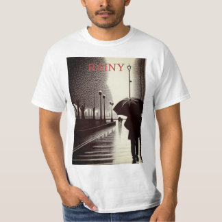 Take on the Rain in Style with Our Men's Umbrella  T-Shirt