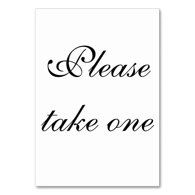 take one Thank you Table Card (Front)