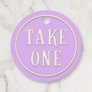 "Take One" Wonderland Tea Party Pastel Purple Favour Tags