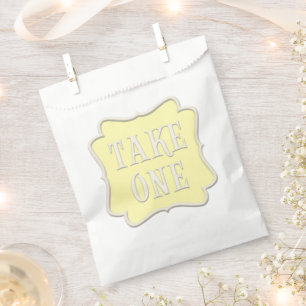"Take One" Wonderland Tea Party Pastel Yellow Favour Bags