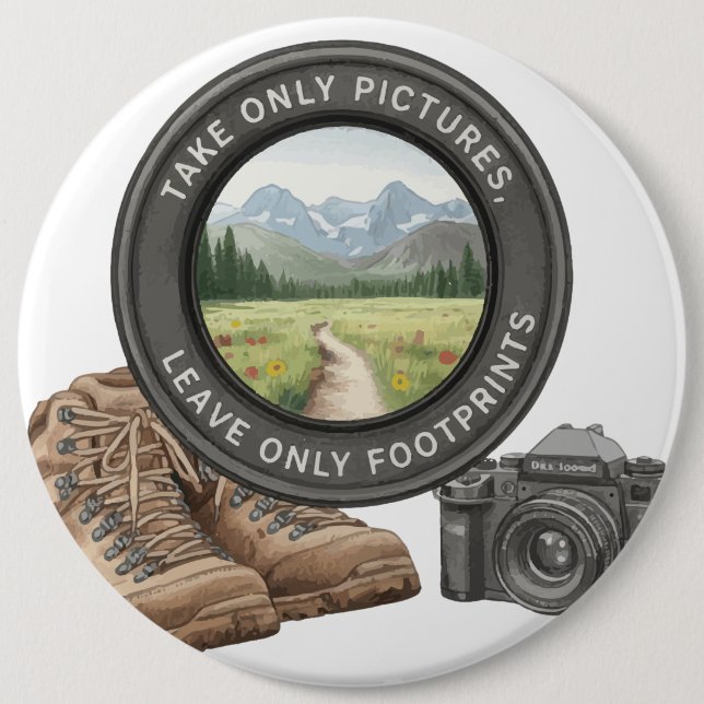 Take Only Pictures Leave Only Footprints 6 Cm Round Badge (Front)