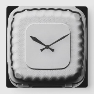Take Out Container Still Life - Fun Cool Unique Square Wall Clock