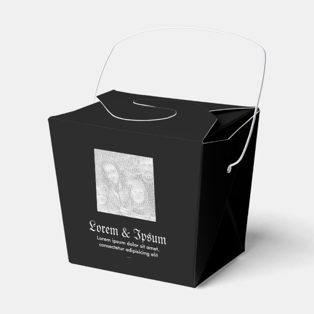 Take-out Favour Box Simple Fit Template Black (Front Side)