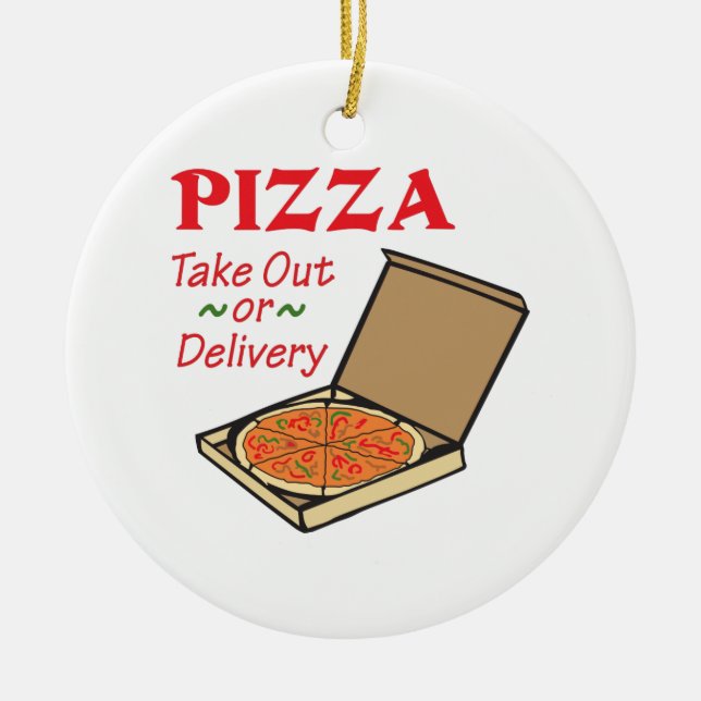 TAKE OUT OR DELIVERY CERAMIC TREE DECORATION (Front)