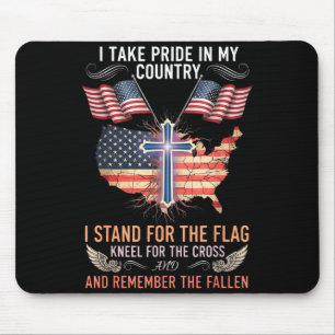 Take pride in country stand for the flag kneel mouse mat