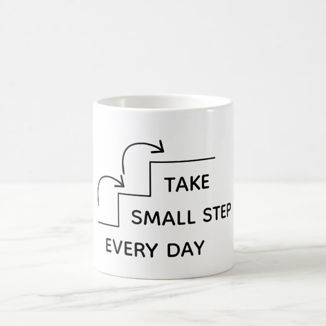 Take Small Steps Every Day – Minimalist Motivation Coffee Mug (Center)
